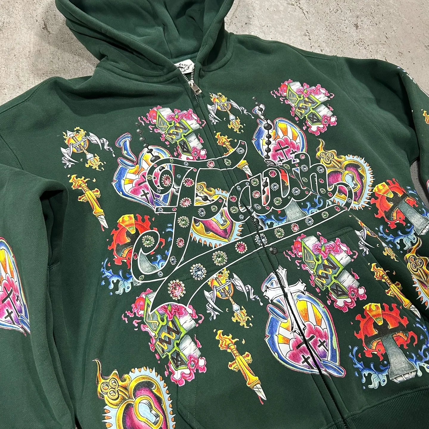 American Retro Hooded Sweater For Men And Women Lovers God Lazy Wind Printed Hooded Long Sleeve Zipper Hooded Sweater Promo