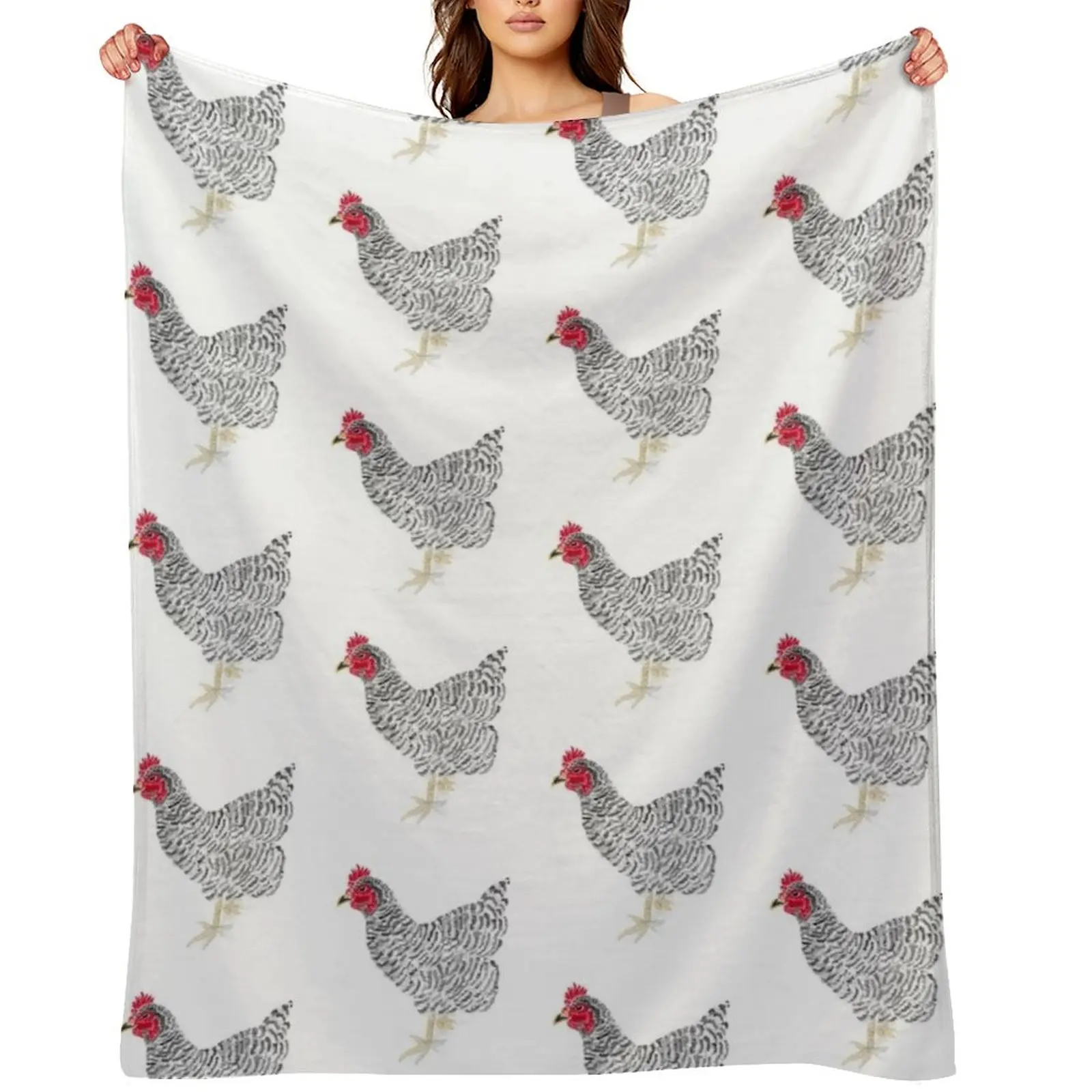 Barred Rock Hen Throw Blanket Single Travel Weighted Thins Blankets