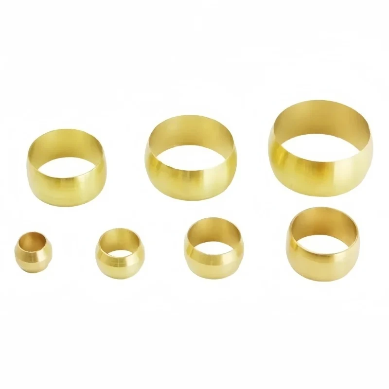 10PCS Brass Double taper ferrule 4 6 8 10 12 14mm OD Compression Sleeve seal ring fittings Tube centralized lubrication system