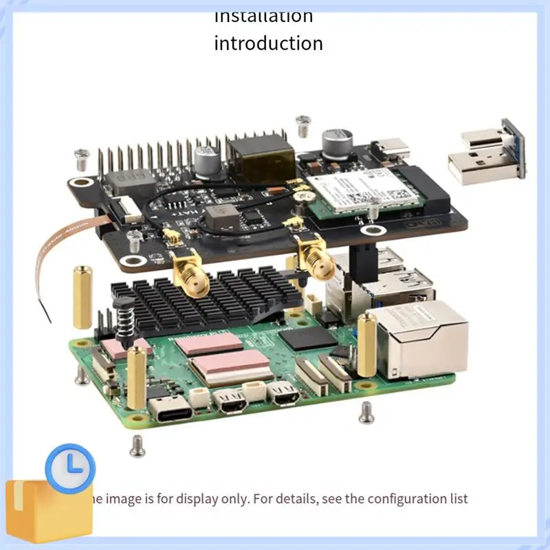 Adaptateur de clé Pcie vers M.2E populaire avec fonction Poe pour Raspberry Pi 5, Compatible avec NGFF (clé M.2E) NIC sans fil