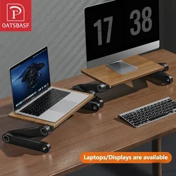 Oatsbasf Solid Wood Macbook Holder Laptop Stand Height&Angle Adjustable Computer Desktop Stand Projector Bracket Vertical Stand