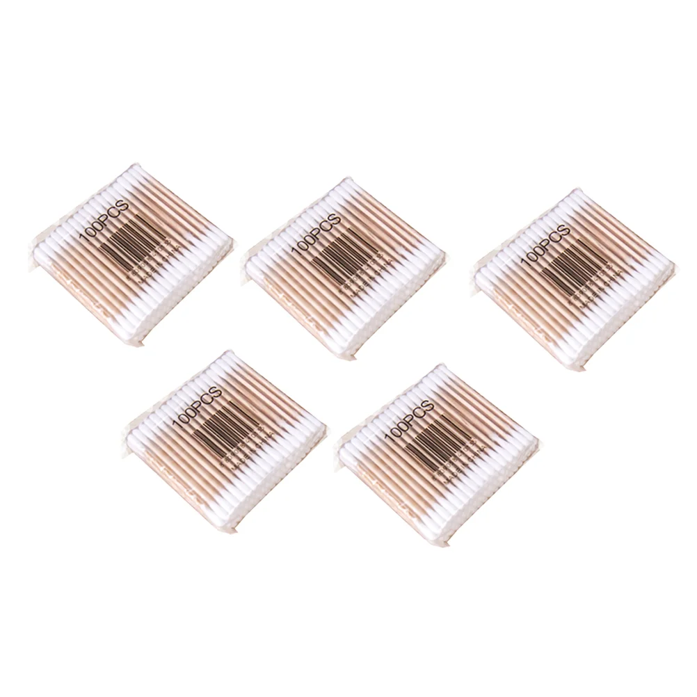 500 Pcs Tipped Applicators Double-headed Cotton Swabs High Quality Wooden Stick