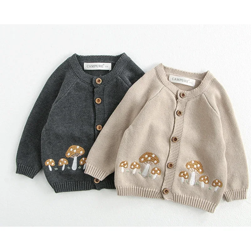 Autumn Baby Girl Boys Clothes Baby Knit Clothing Set  Bodysuit Baby Embroider Sweaters Baby Romper Suit Cotton Newborn Clothes