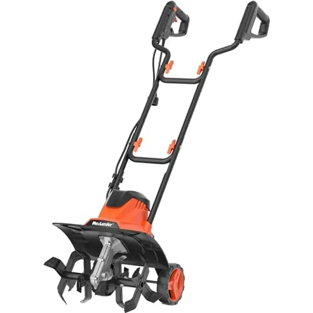 

Electric Tiller Cultivator 14" 12Amp Corded Gardening Tool Foldable Handle 4 Steel Tines Rototiller RPM360 Double Safety