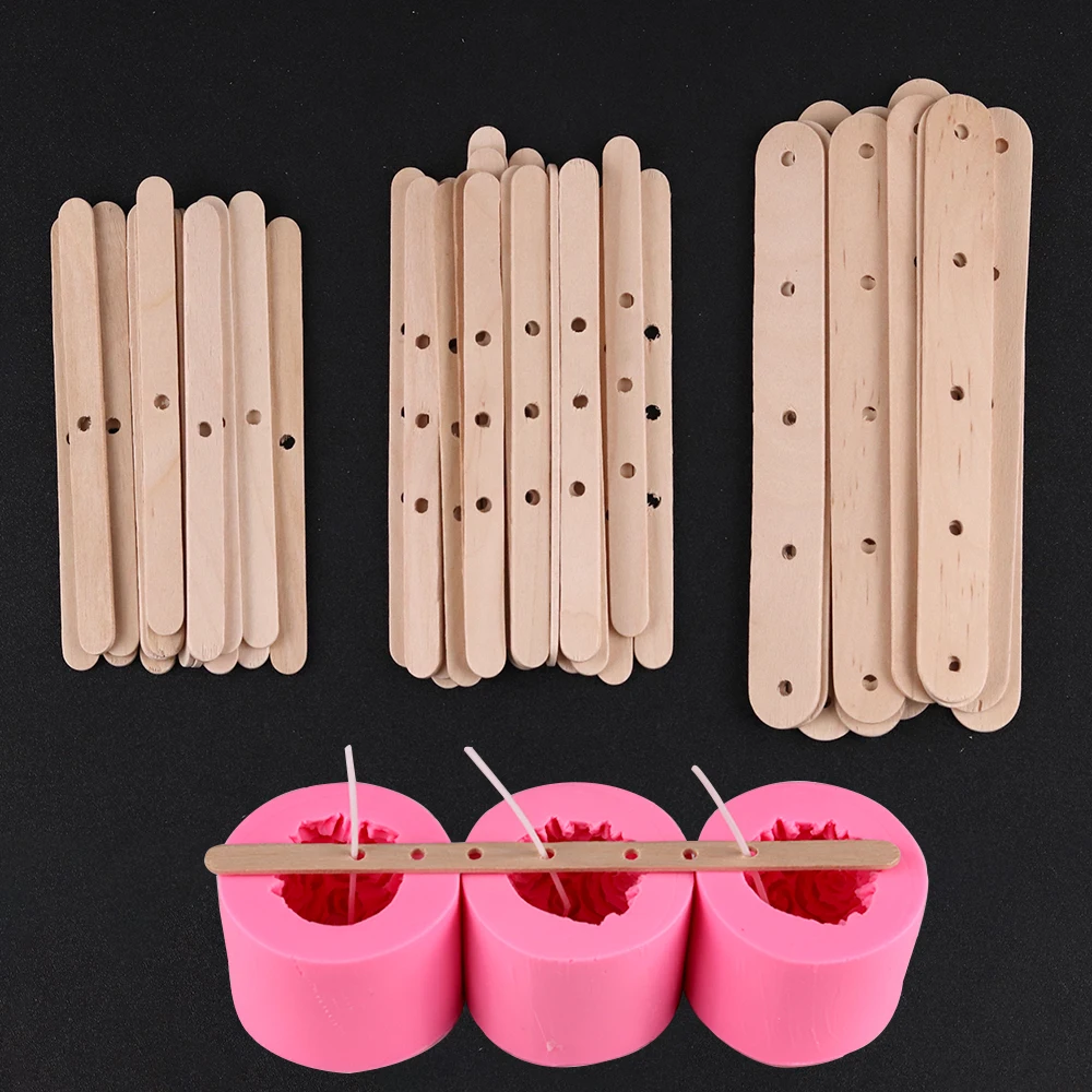 Wooden Wax Core Holder 5-30pcs Pre-waxed Wicks Metal Wooden Holders Aromatherapy Candle Making Tool Handwork Art Craft  Supplies