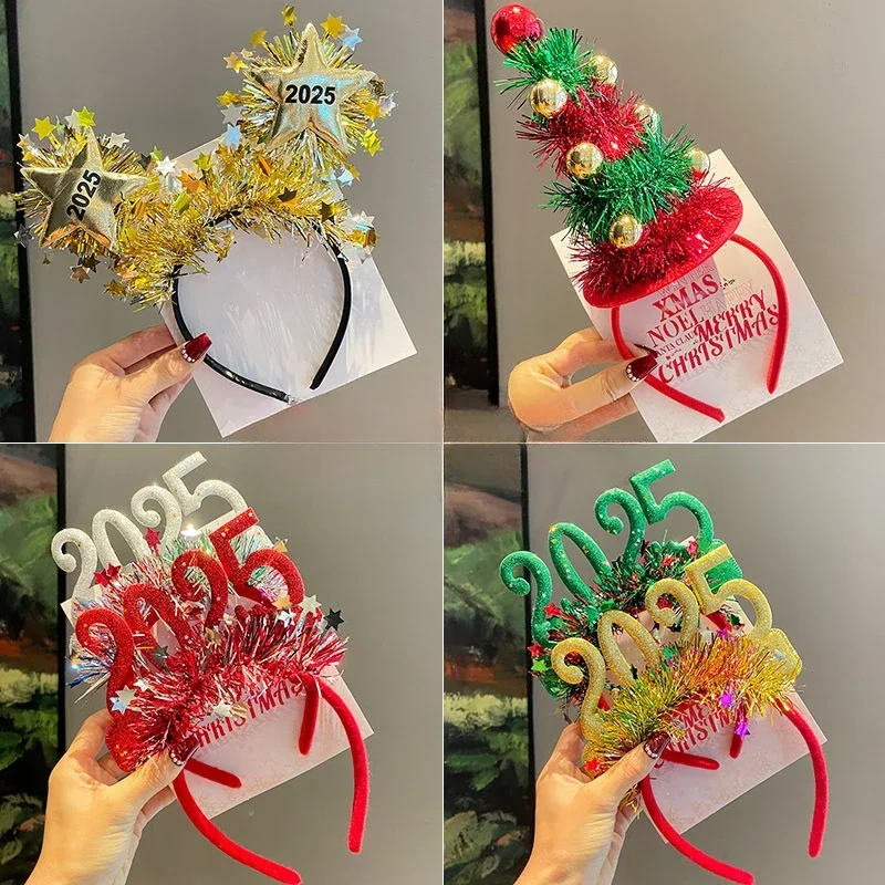 New Merry Christmas Year's Decoration Headband New Year's Eve Party Decoration Headband Christmas Headband Activity Decoration