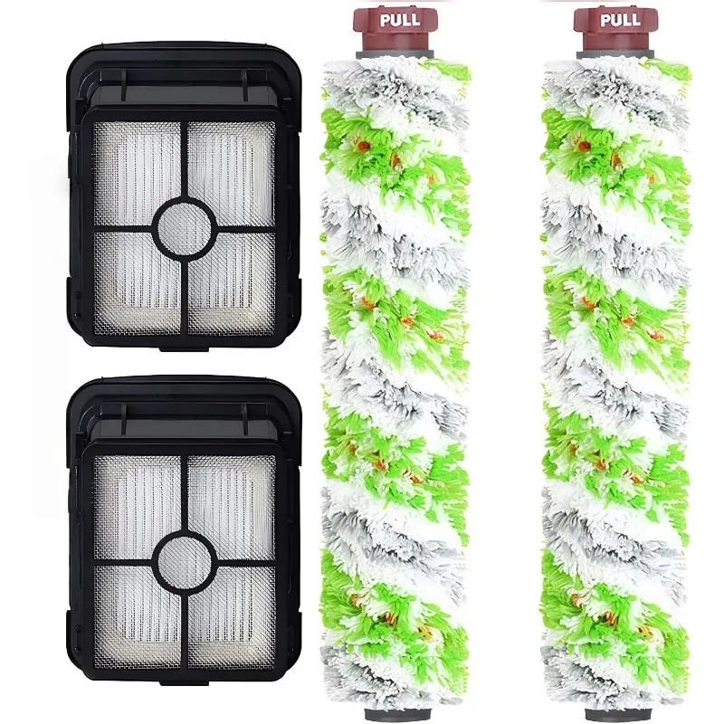 2‑Pack Multi‑Surface Pet Brush Roll + 2‑Pack Vacuum Filters For Bissell CrossWave Pet Pro 2306A / CrossWave 1785 Series