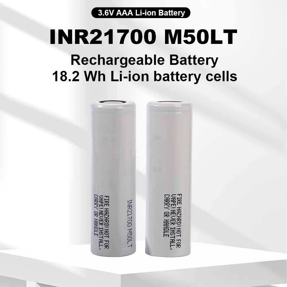 

10PC INR21700 M50LT 18.2 Wh Li-ion battery cells Original brand battery 4800mAh 3C lithium Li-ion batteries for Electric vehicle