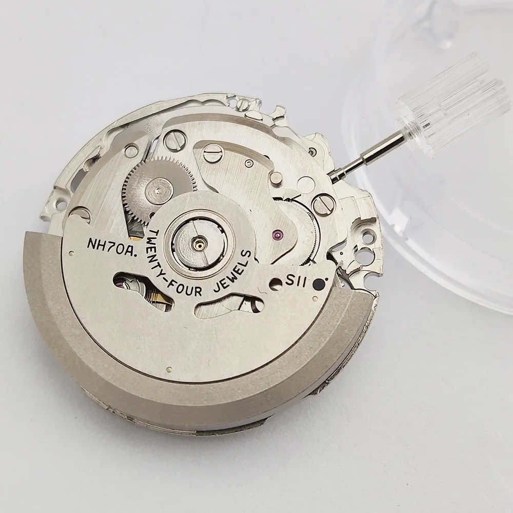 اليابان حقيقية NH70 NH70A الحركة الميكانيكية 24 جواهر الهيكل العظمي آلية تعديل ساعة أوتوماتيكية استبدال الحركة