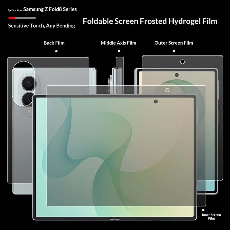 4 In 1 Matte Hydrogel Soft TPU Film For Samsung Galaxy Z Fold8 Inner Outer Hinge Sticker Z Fold8 Full Cover Screen Protector