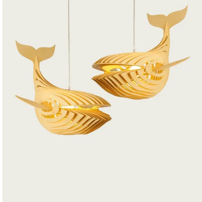

Whale chandelier Japanese Restaurant bedroom childrens room fish chandelier clothing store personality decorative lamps