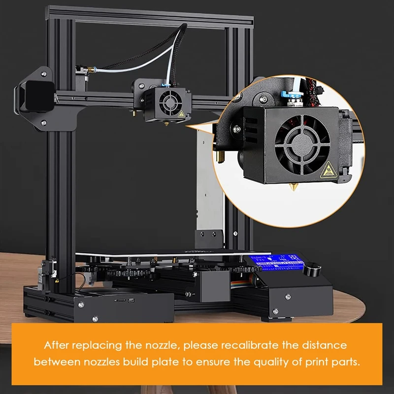 3D Printer Extruder Assembled Mk8 Hot End Kit For Ender 3 / Ender 3 Pro With Aluminum Heating Block, 1.75Mm, 0.4Mm Nozzle