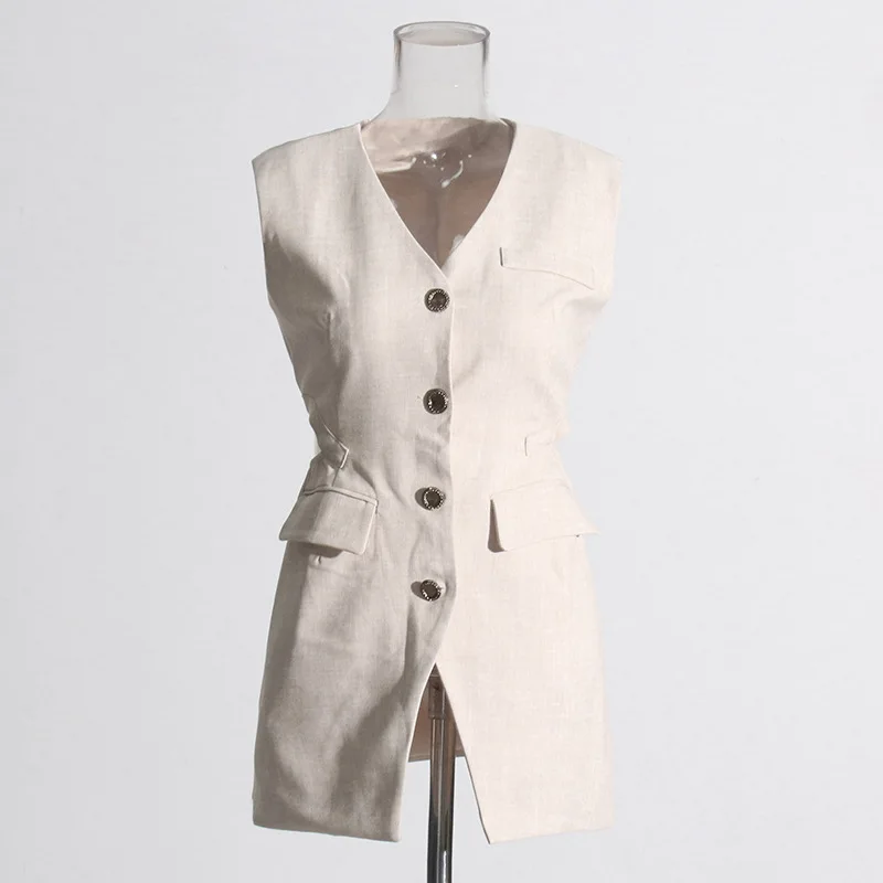 VIBE Set Kasual Fashion Blazer Baru Musim Panas 2025 + Rompi Ramping + Set Celana Pendek 5udt1c