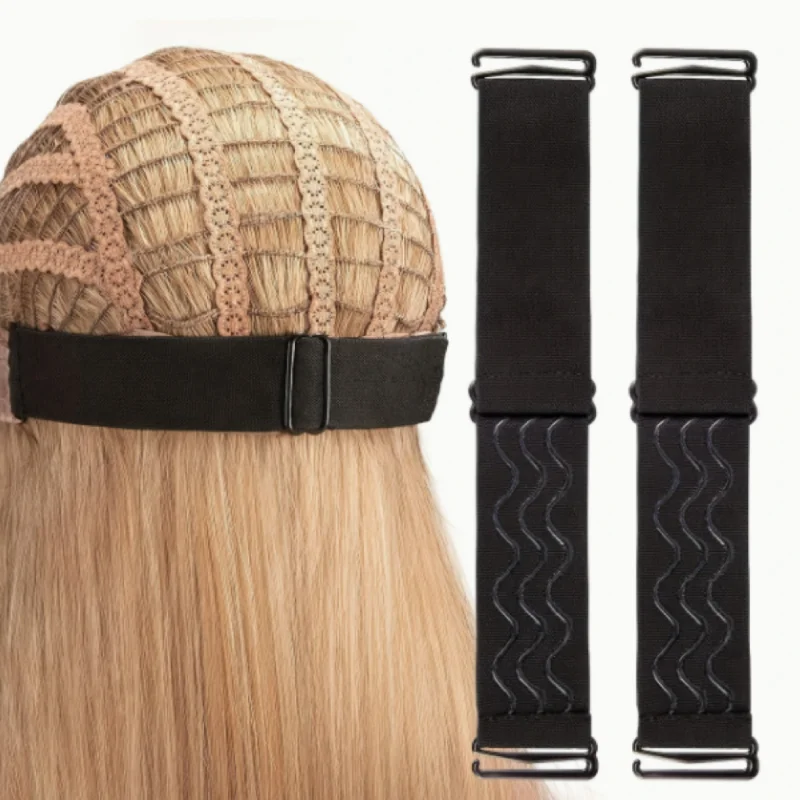 

10 pcs Adjustable Elastic Wig Band with Detachable Buckle, Non-slip Wavy Silicone Hair Grip, Glue-free Wig Cap Accessories