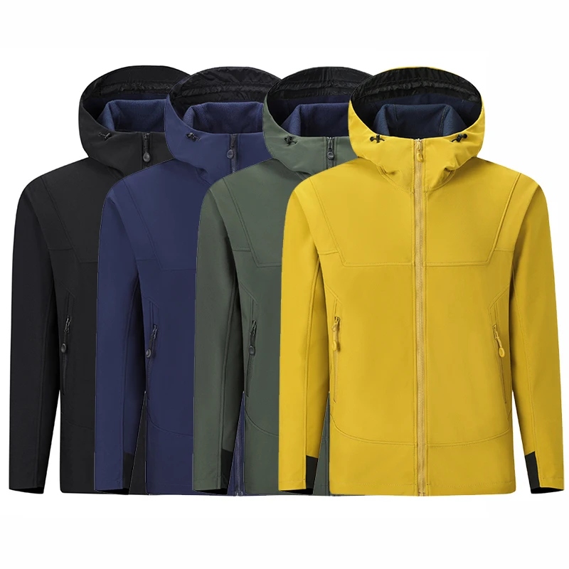 

2024 New Men's Casual Punching Jacket Spring And Autumn Tactical Mountaineering Clothing Windproof Waterproof Soft Shell Jacket