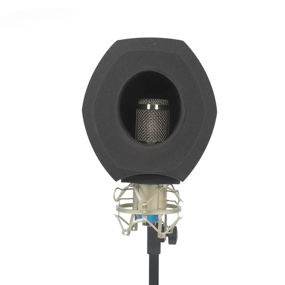 

Professional Studio Microphone Pop Filter Mic Screen Acoustic Sponge Noise Reduction Vocal Isolation Booth Recording Windscreen