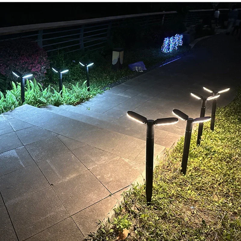 Solar Powered luzes ao ar livre, ligar automaticamente no escuro, decorar estradas do parque e luminárias, moderno