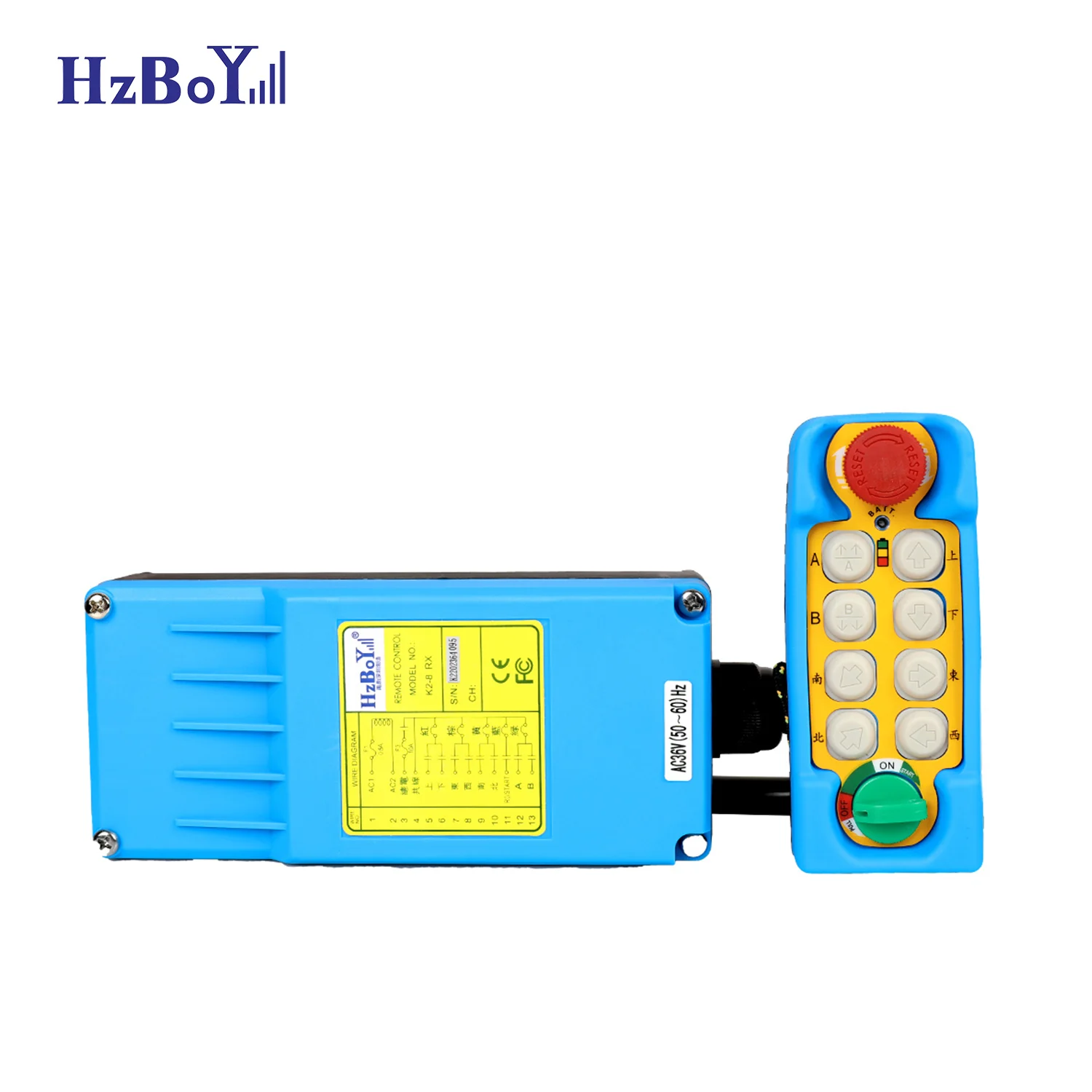 K2-8 Wireless Industrial Remote Controller Elevator Crane Remote Control Lift Hoist Switch Receiver Transmitter