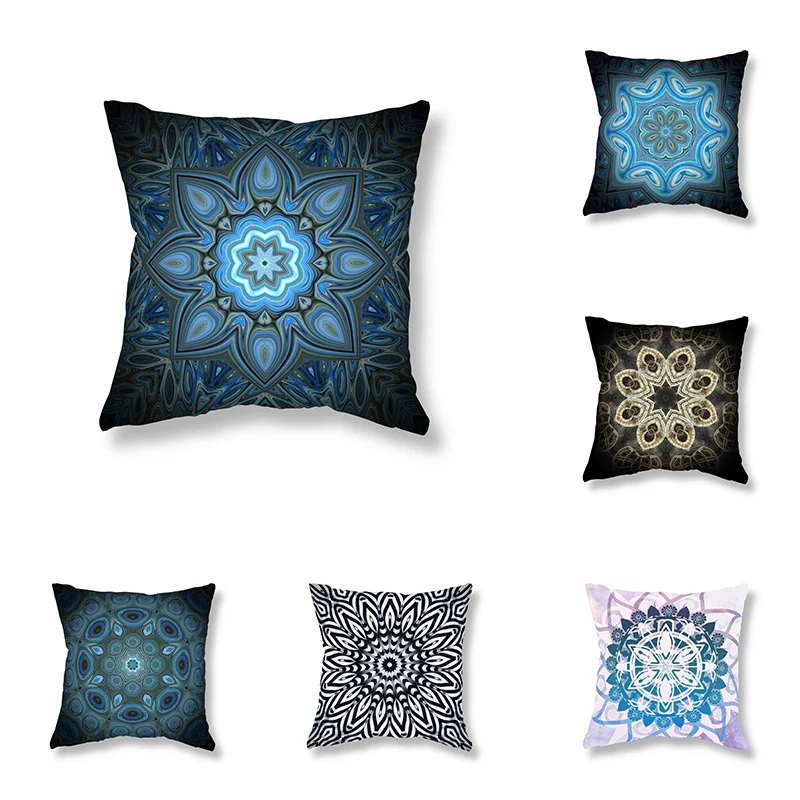 

Psychedelic Geometric Mandala Throw Pillow Cover Sofa Decoration Room Bedside Office Game Chair Cushion Cover Home Decoration