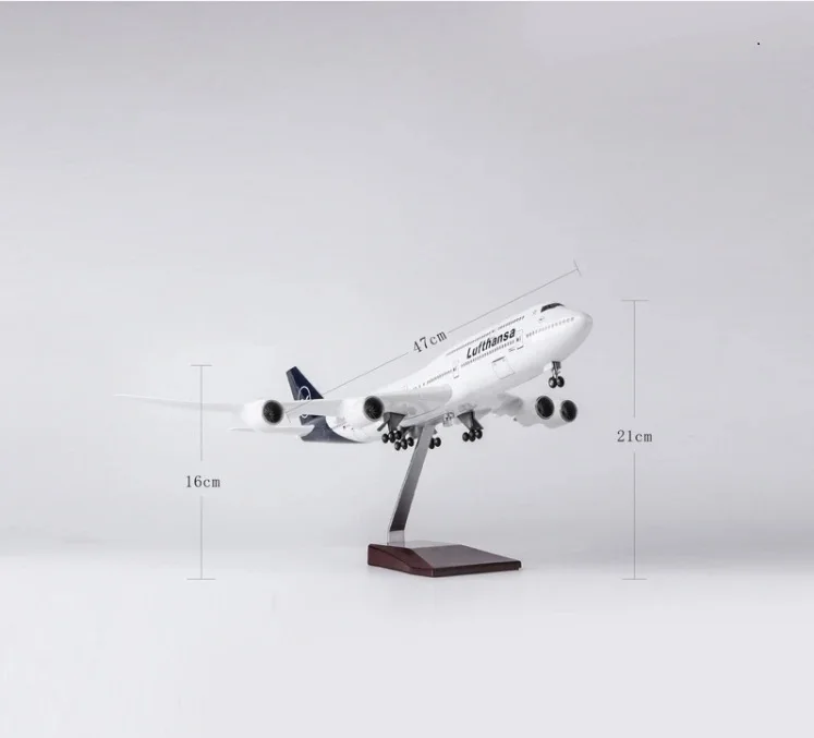 17inchs Large Model New Lufthansa 747-8 German 47cm Scale Airplane Model Diecast with Landing Gear Wheels Light Souvenir Gift