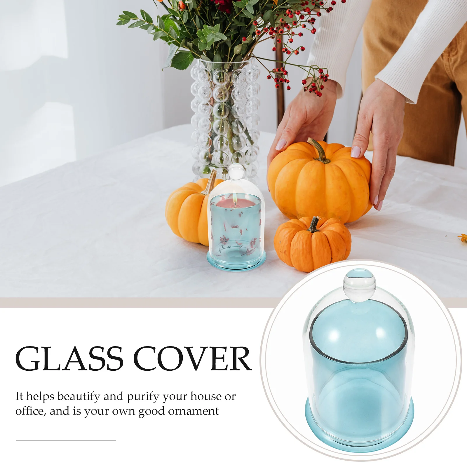 

1Set Transparent Glass Cup Modern Holder Smooth Surface Decorative Container for Home Wedding