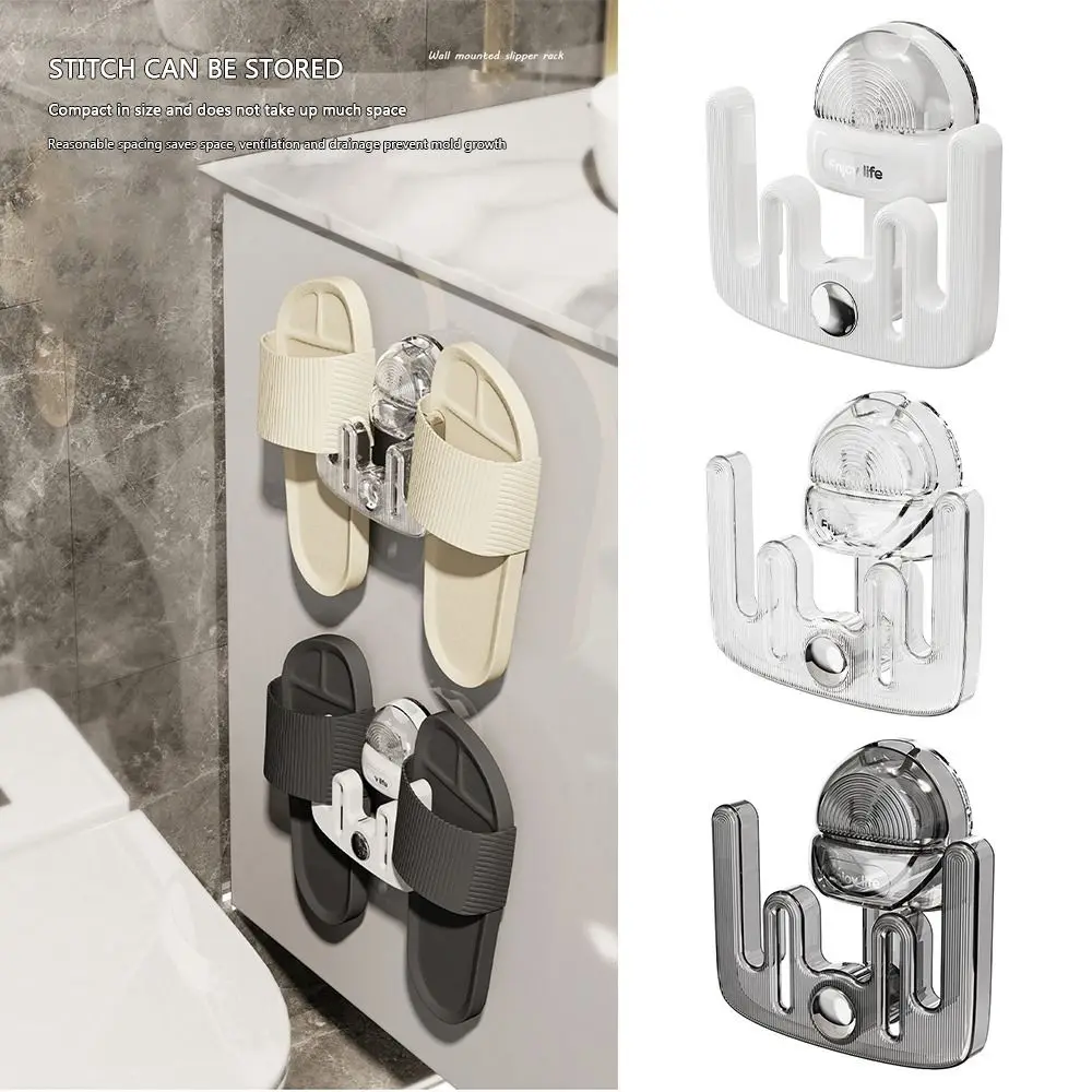 Multifunctional Bathroom Slipper Rack Suction Cup Wall Mounted Storage Organizer Reusable Keep Tidy Shoe Drying Rack