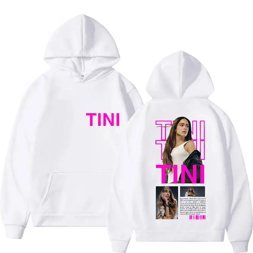 المغني TINI Fectura Tour 2025 Merch هوديي الرجال النساء خمر كنزة بمقاس كبير البلوز عادية عالية الجودة كم طويل هودي