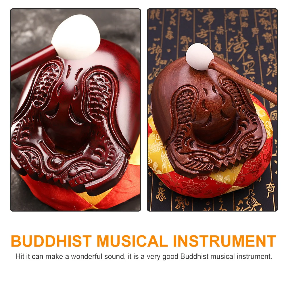 

1Set Buddhist Percussion Wooden Knocker Professional Instrument Natural Durable Woodblock Stick Kit for Meditation Temple Music
