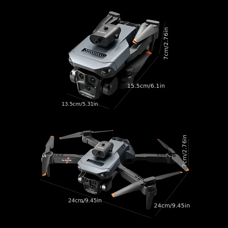 K6Max Drone, HD Electric Adjustment Three Camera, Optical Flow Fixed Point Hover, 360° Obstacle Avoidance, Stunt Tumbling