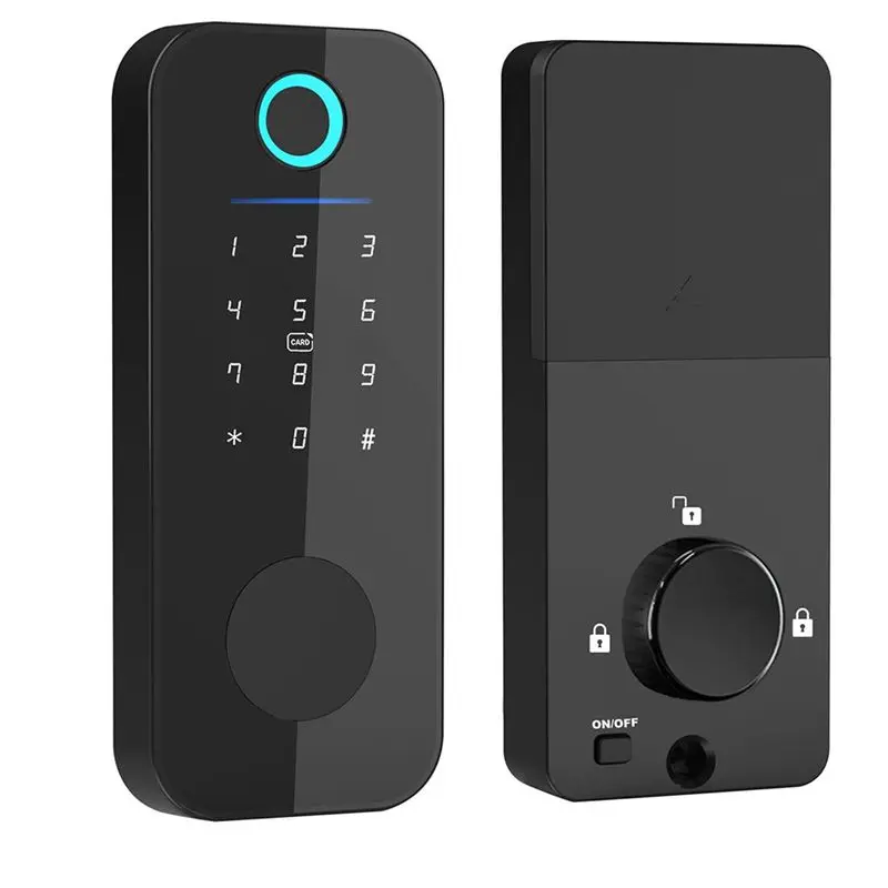 B29C-Tuya App Remote Control Smart Door Lock Deadbolt With Keys Fingerprint Lock Electronics Digital House Electronic Lock