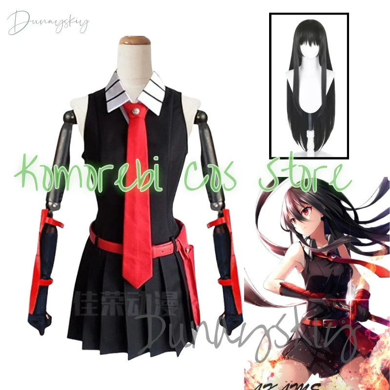 Anime Akame Cosplay Costume Wig Akame Ga KILL Cosplay with Bag Halloween Party Outfits for Women Girls Customized