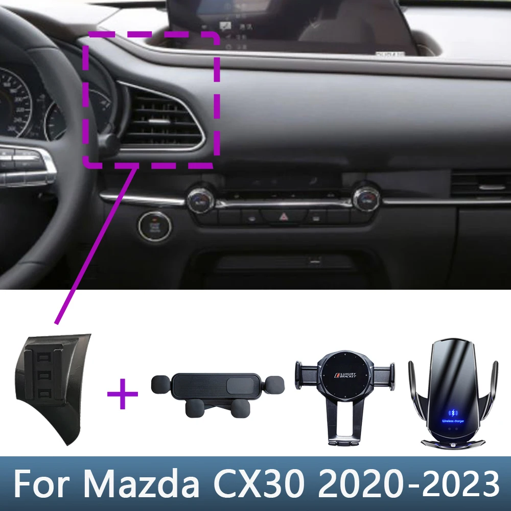 Dla Mazda CX-30 CX30 CX30 2020-2023 Samochodowy uchwyt na telefon Specjalny stały wspornik Podstawa Bezprzewodowe ładowanie Akcesoria wewnętrzne