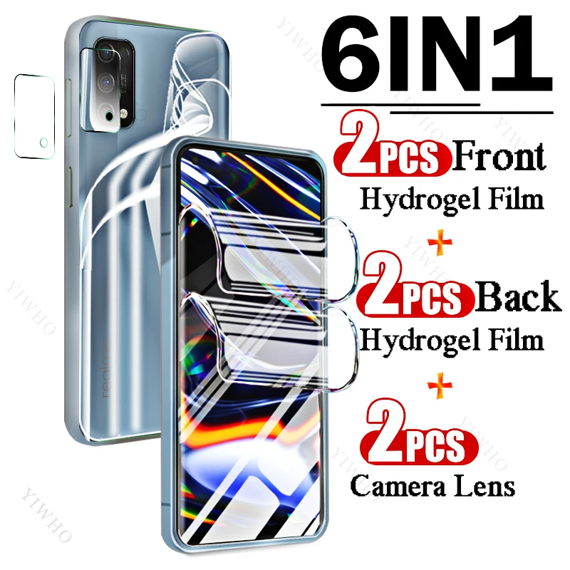 9in1 Full Covers Front Back Hydrogel Film for Realme 7 Pro RMX2170 Fingerprint Screen Protectors for Realme 7Pro Camera Lens HD