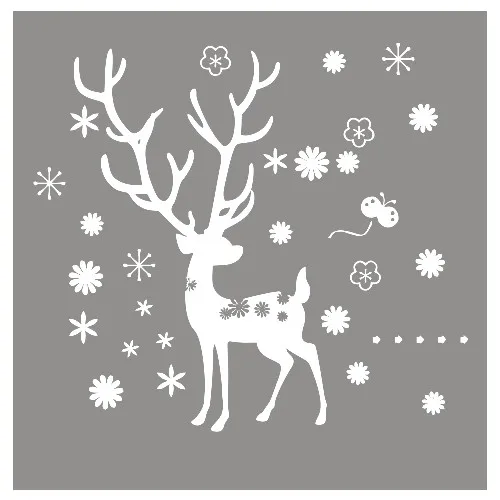 New Jargon New Year Decoration Deer Sticker Decal White