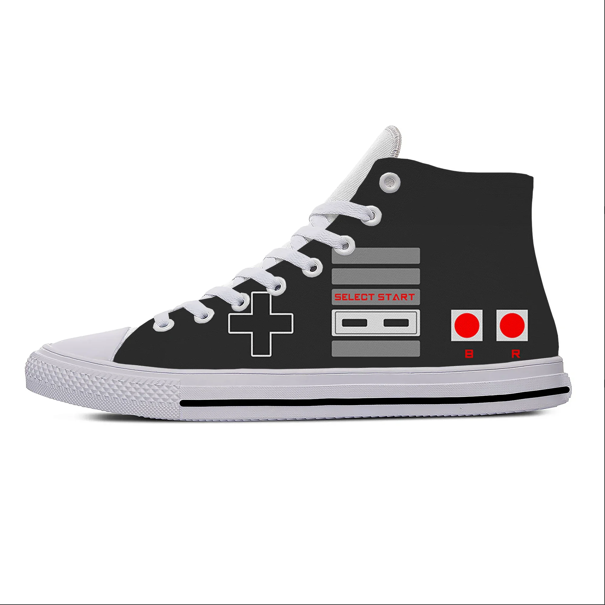 Nintendo Nes Controller High Top Sneakers Mens Womens Teenager Casual Shoes Canvas Running Shoes 3D Print Lightweight Shoe