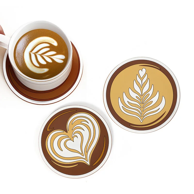 Coffee Coaster Latte Art Western Table PVC Heat Divider INS Wind Round Placemat Ironing Mocha Latte Macchiato Cappuccino