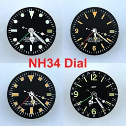 29mm NH34 Dial GMT dial S logo dial Custom logo Blue/Green Luminous dial fit NH34 movement watch accessories