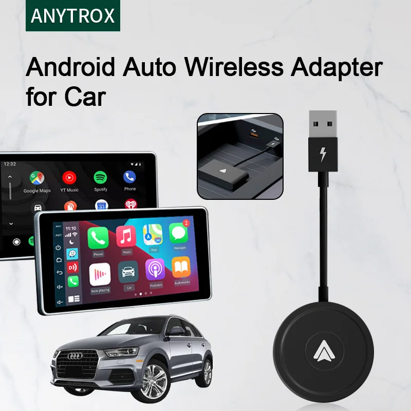 Wireless Android Auto Adapter, 2023 Upgrade 5Ghz WiFi Android Auto Dongle for Converting Factory Wired Android Auto to Wireless