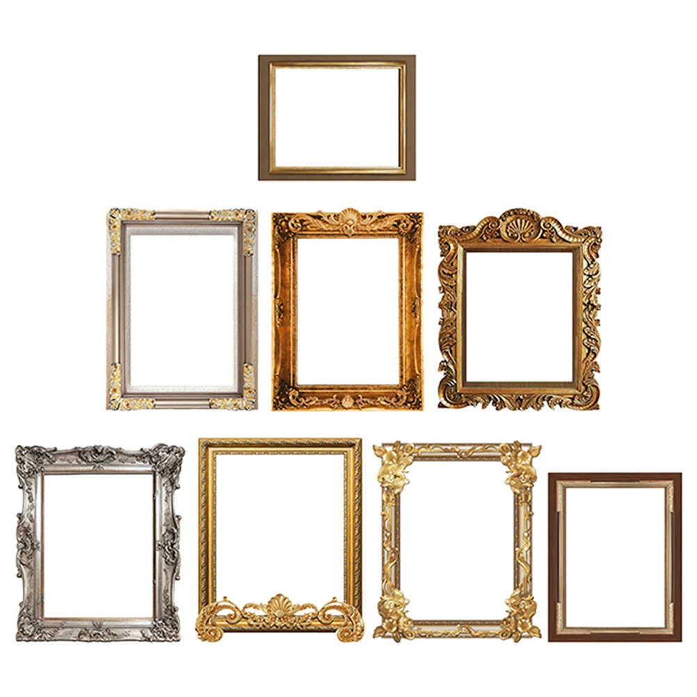 

8 Pcs Bedrooms Decor Picture Frames for Wall Photo Stickers Vintage Cutainsforbedroom Pvc & Posters DIY Decoration