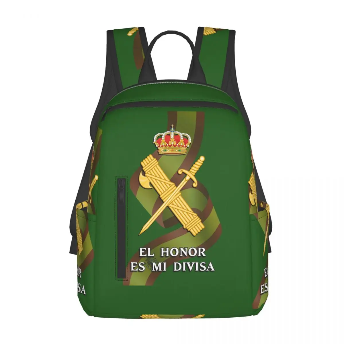 スペインガードシビルスペイン旗バックパックデイパック大容量キッズブックバッグスクールバッグショルダーバッグ男性女性用