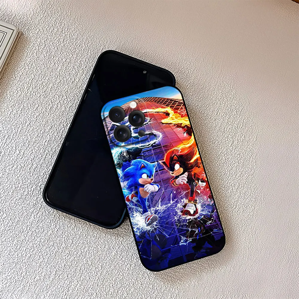 Game For iPhone 11 12 13 14 15 16 Pro Max Plus Soft Silicone phone Case S-Sonic The H-Hedgehog Ultra Thin Shockproof Black Cover