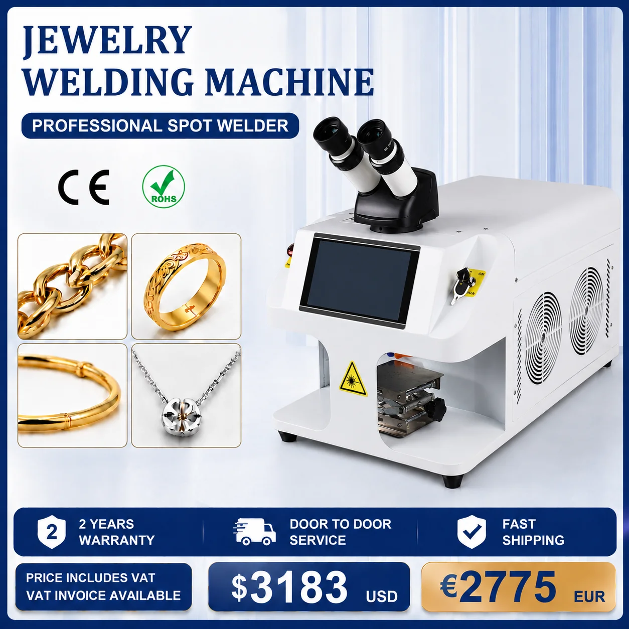 Jewelry Tool 200W Welder Machine Desktop Jewelry Welding Machine High Precision Touch Screen Jewelry Repair Equipment Gold Silver Welding Tool