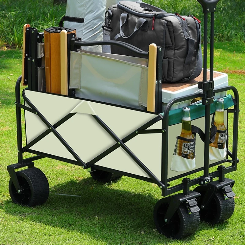 Portable Foldable Camping Cart Lightweight Outdoor Grocery Cart Travel Companion Picnic Camping Cart Shopping Trolley