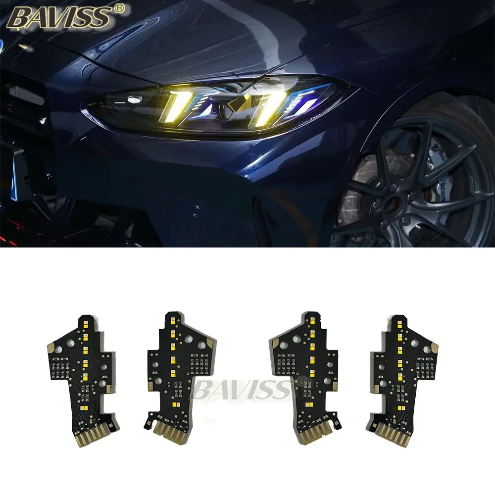 

DeBaoHui for BMW G80 G82 LCI M3 M4 CSL Yellow 4 series DRL RGBW multicolor LED boards G22 G23 G26 daytime running lights 2024+