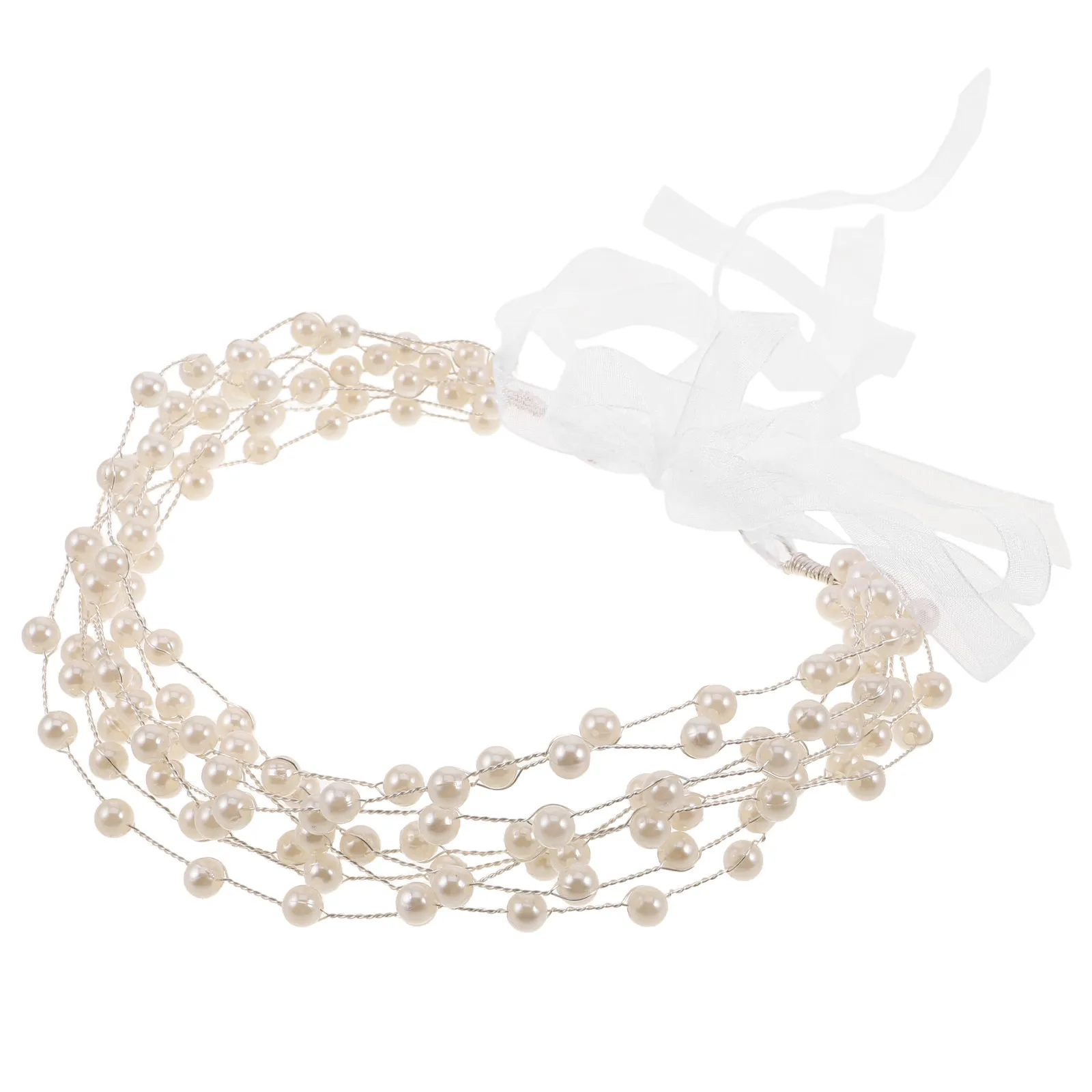 

Bridal Pearl Hair Band Elegant Fake Pearls Wedding Hairband Headpiece for Bride Wedding Party Braided Hairstyles Accessories