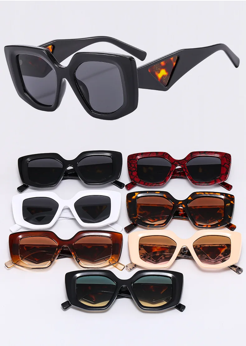 KAMMPT Übergroße Vintage Sonnenbrille Frauen Mode Unregelmäßigen Farbverlauf Shades Brillen Trendy Luxus Marke Design UV400 Sonnenbrille – Detail 5