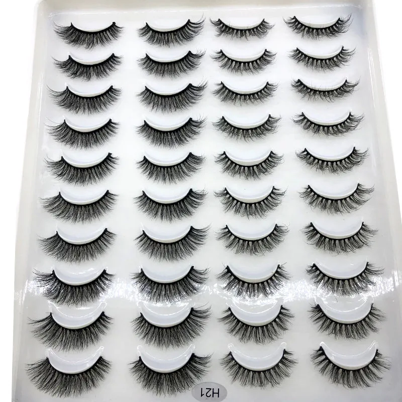 20 Pairs 3D Faux Mink Lashes Natural False Eyelashes Dramatic Fluffy Soft Wispy Volume Cross Reusable Eyelash MaKeup Tools