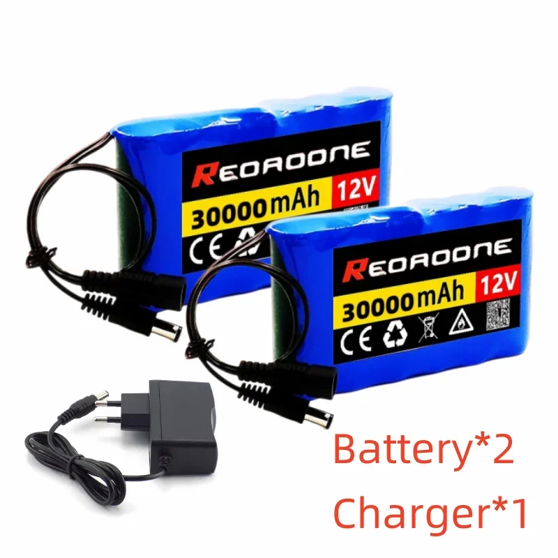 Neue Tragbare Super 12V 30000mAh Lithium-ionen-batterie Pack Kapazität DC 12,6 v 30Ah CCTV Cam monitor + Ladegerät