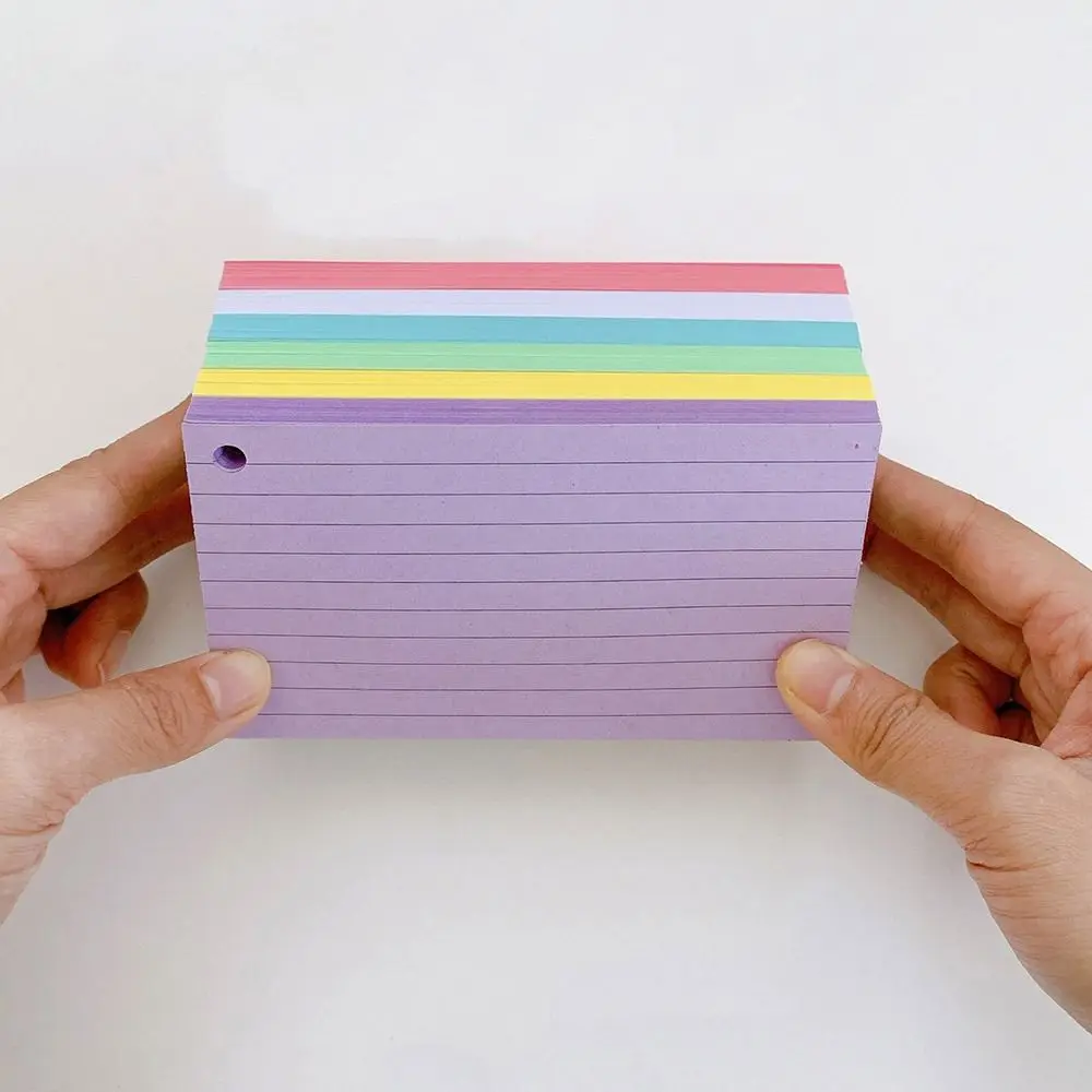 50Pcs Binder Horizontal Line Memo Book Loose-Leaf Index Cards Flash Cards Small Revision Cards for Study Office NotePads