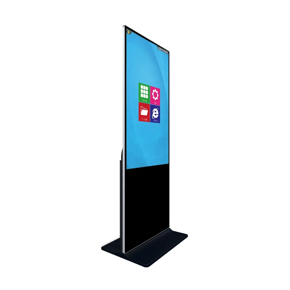 55'' Floor Stand Super Thin Android 6.0 FHD Indoor LCD Advertising Touch Screen Digital Poster Signage Display Elevator WiFi CMS